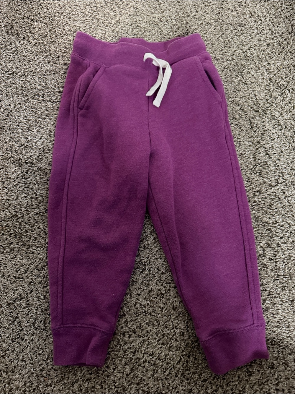 Primary Purple Fleece Joggers with White Drawstring